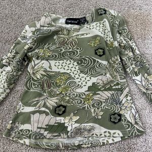 Green flower top with beading details!